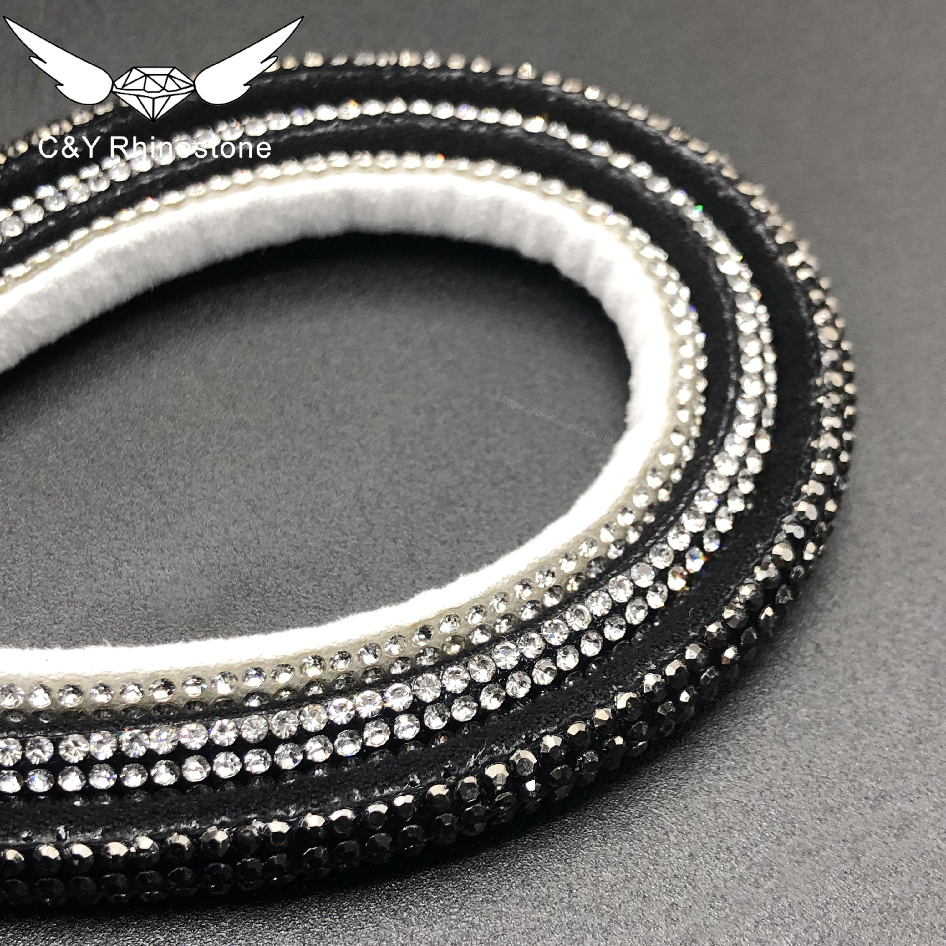 CY 6mm Luxury Crystal Diamond Rope Tube For Hoodies Shoelace Crystal Rhinestone Cord