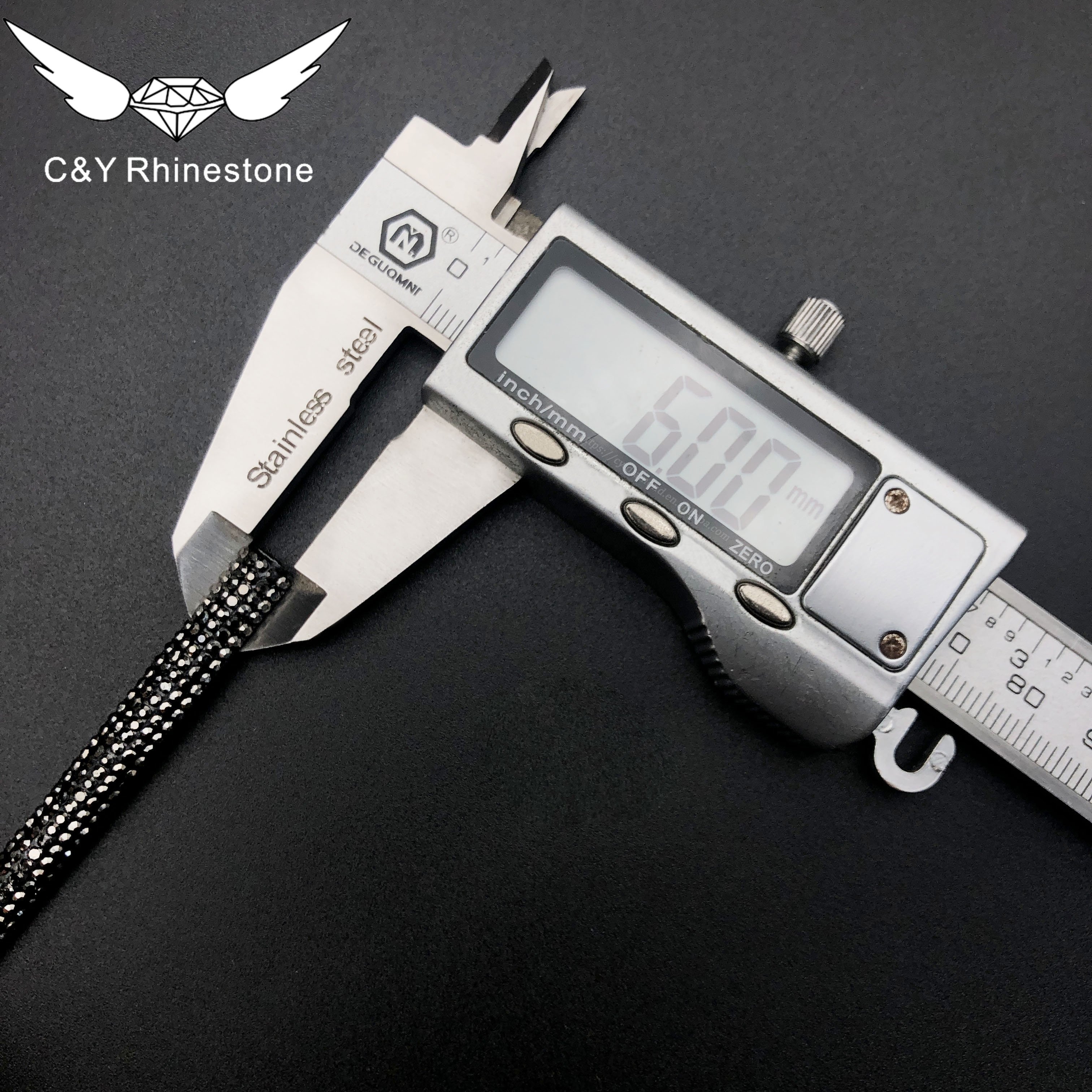 CY 6mm Luxury Crystal Diamond Rope Tube For Hoodies Shoelace Crystal Rhinestone Cord