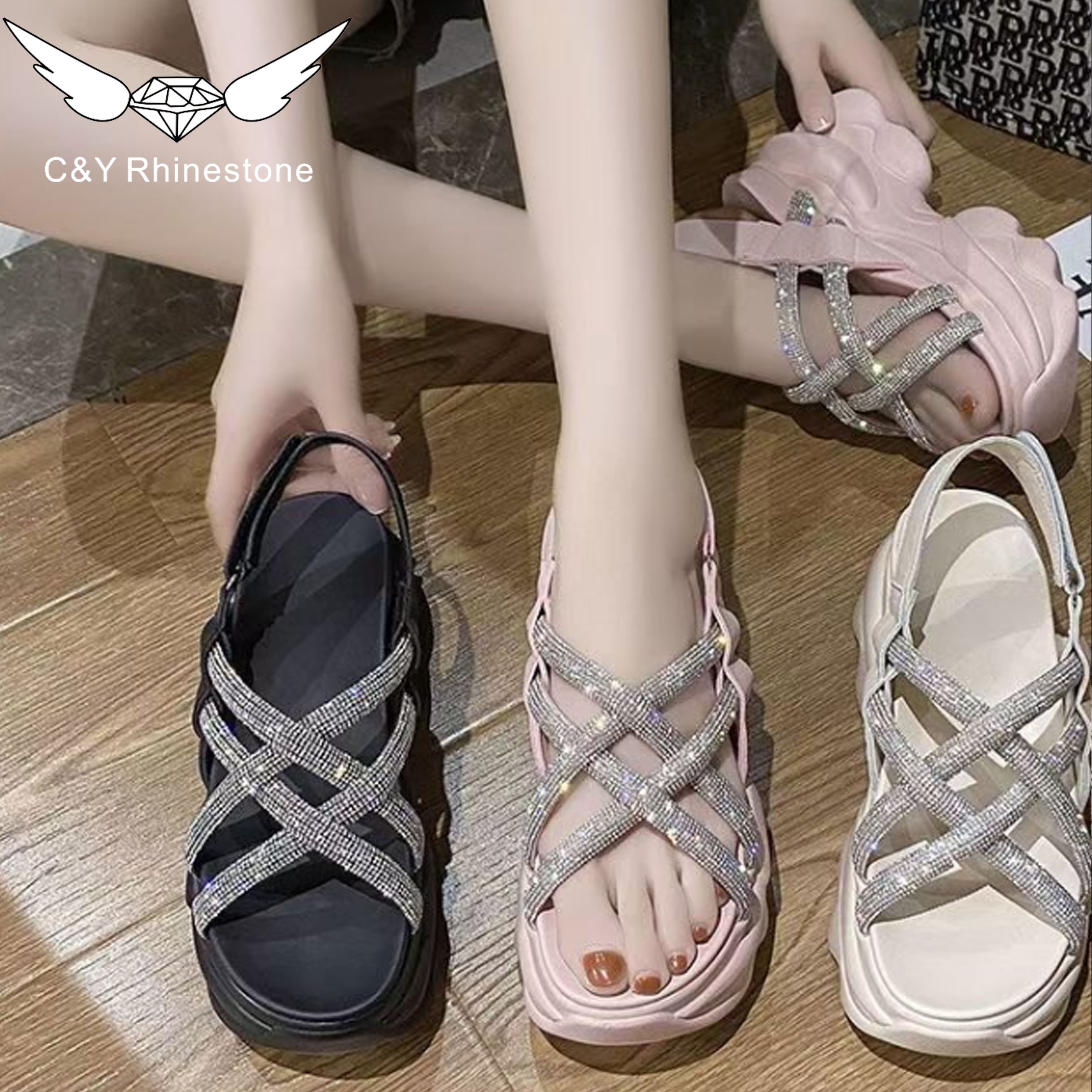 CY 6mm Luxury Crystal Diamond Rope Tube For Hoodies Shoelace Crystal Rhinestone Cord