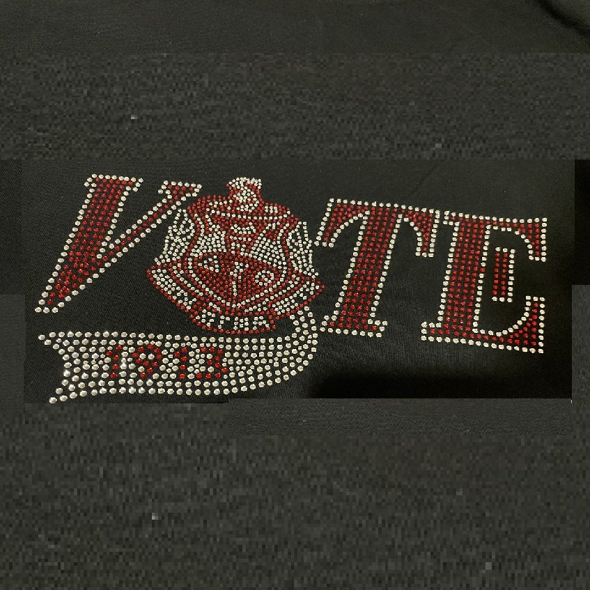 Bling sorority delta custom hot fix iron on crystal motif heat press rhinestone transfers delta theta sigma for clothing