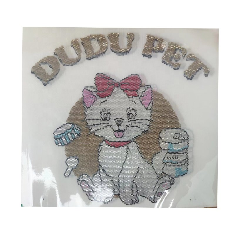 USA American Big Cute Cartoon Bear Bling Rhinestone Most Popular Hot Fix Iron on Rhinestone Transfer Motifs For Women T-shirt