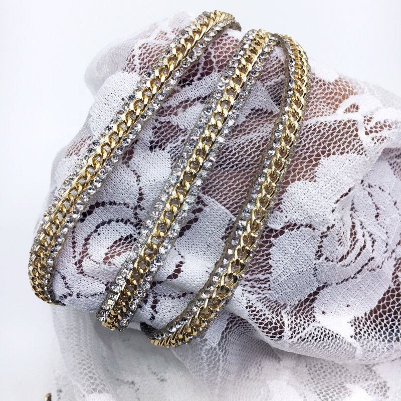small size heat transfer stripe trims for garments shoes and cloth decoration rhinestone hot fix trim