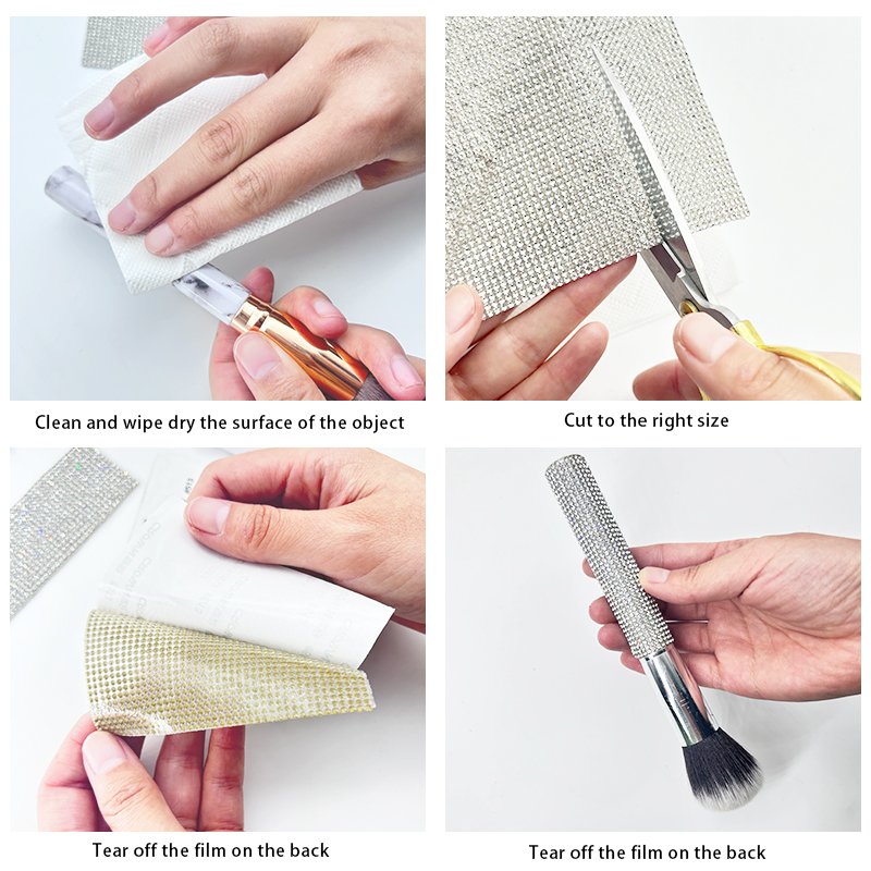 Hot Sale Hot Fix Crystal Rhinestone Mesh Double Side Adhesive Rhinestone Diamond Sticker Strass Mesh Sheets