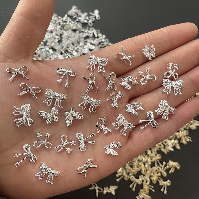 3D Kawaii Alloy Nail Art Charms Bow Butterfly Jewelry Nail Rhinestone Decoration Japanese DIY Accessories