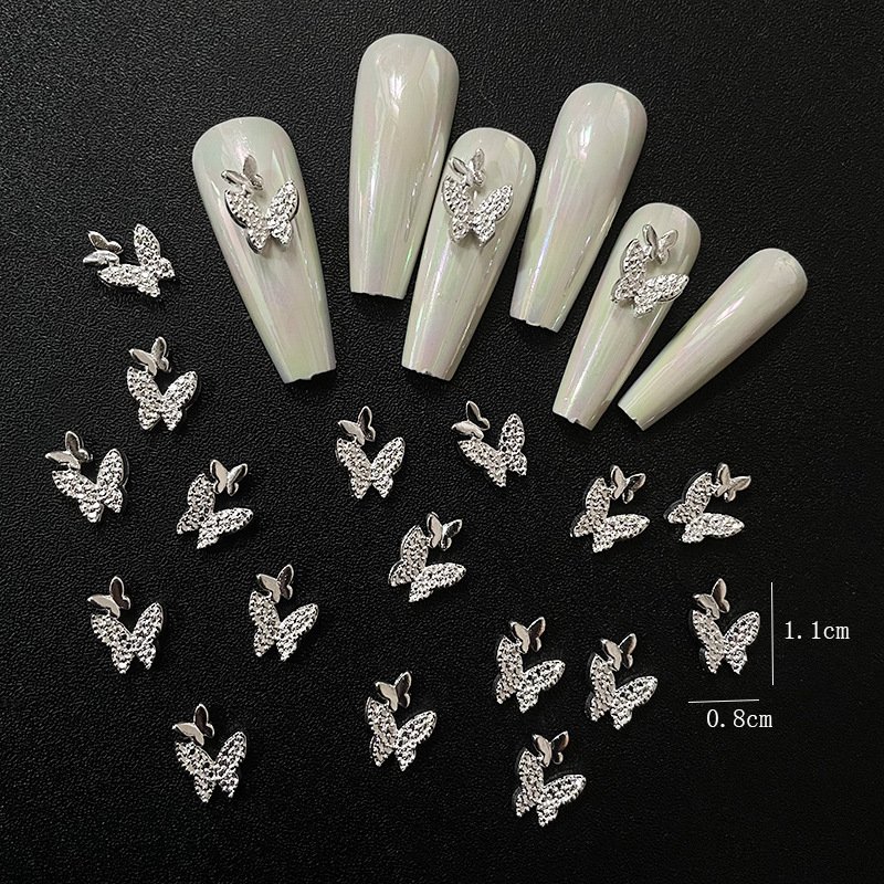 3D Kawaii Alloy Nail Art Charms Bow Butterfly Jewelry Nail Rhinestone Decoration Japanese DIY Accessories
