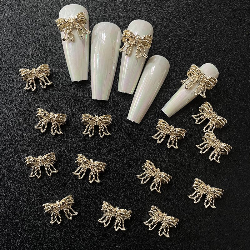 3D Kawaii Alloy Nail Art Charms Bow Butterfly Jewelry Nail Rhinestone Decoration Japanese DIY Accessories