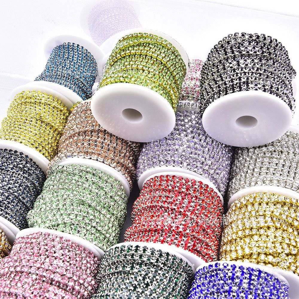 High Quality Brass Claw Chain Rhinestone Trimming Crystal Jewelry Garment Accessories Rhinestone Cup Chain