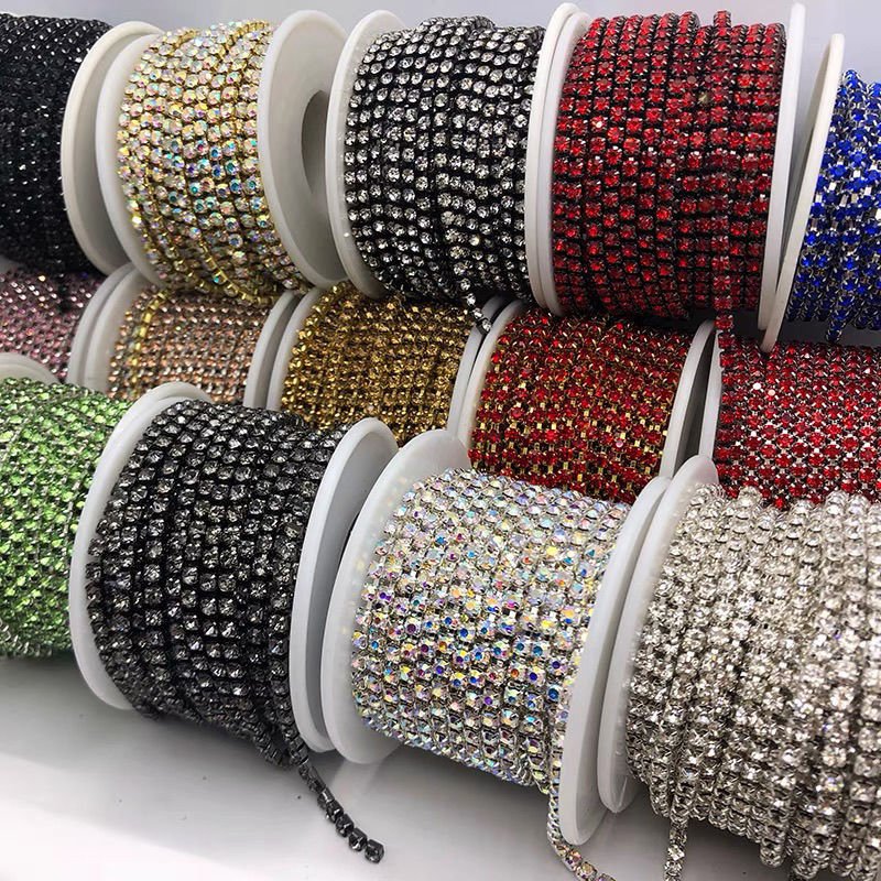 High Quality Brass Claw Chain Rhinestone Trimming Crystal Jewelry Garment Accessories Rhinestone Cup Chain