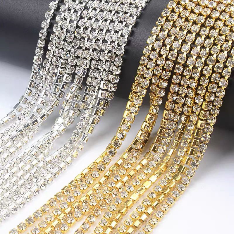 High Quality Brass Claw Chain Rhinestone Trimming Crystal Jewelry Garment Accessories Rhinestone Cup Chain
