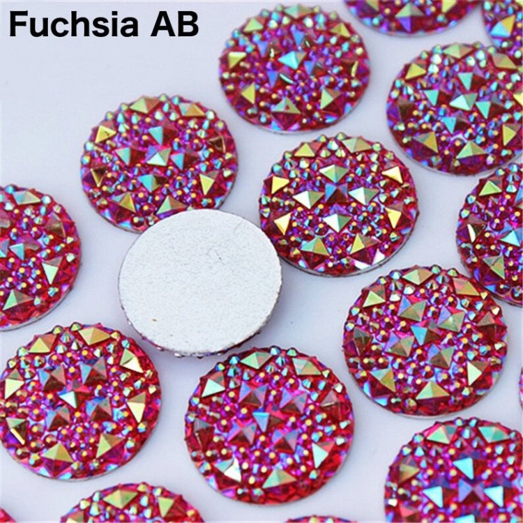 Special Effect Round Shapes AB Gummy Spike resin stones flat Faceted beads sew on flat back acrylic rhinestones