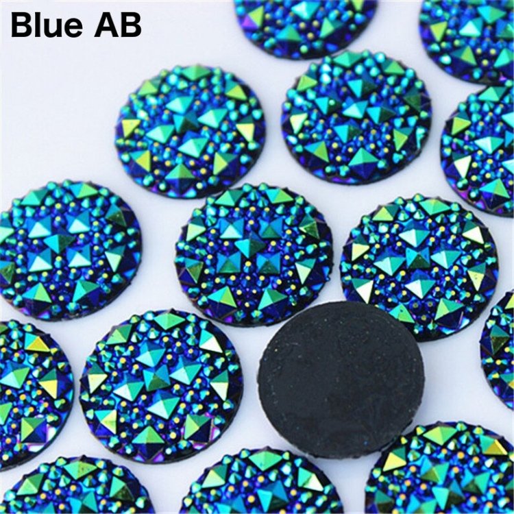 Special Effect Round Shapes AB Gummy Spike resin stones flat Faceted beads sew on flat back acrylic rhinestones