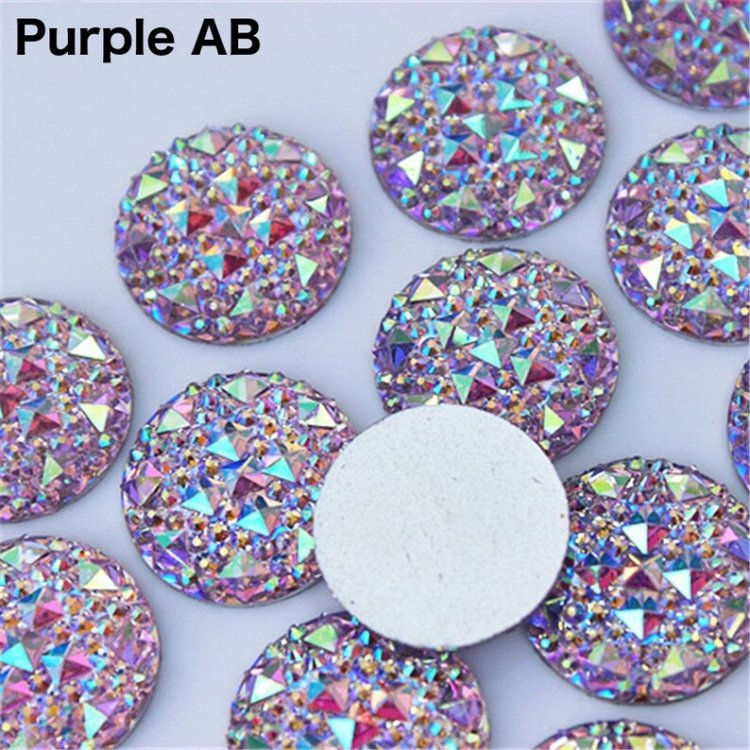 Special Effect Round Shapes AB Gummy Spike resin stones flat Faceted beads sew on flat back acrylic rhinestones