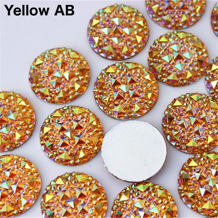 Special Effect Round Shapes AB Gummy Spike resin stones flat Faceted beads sew on flat back acrylic rhinestones