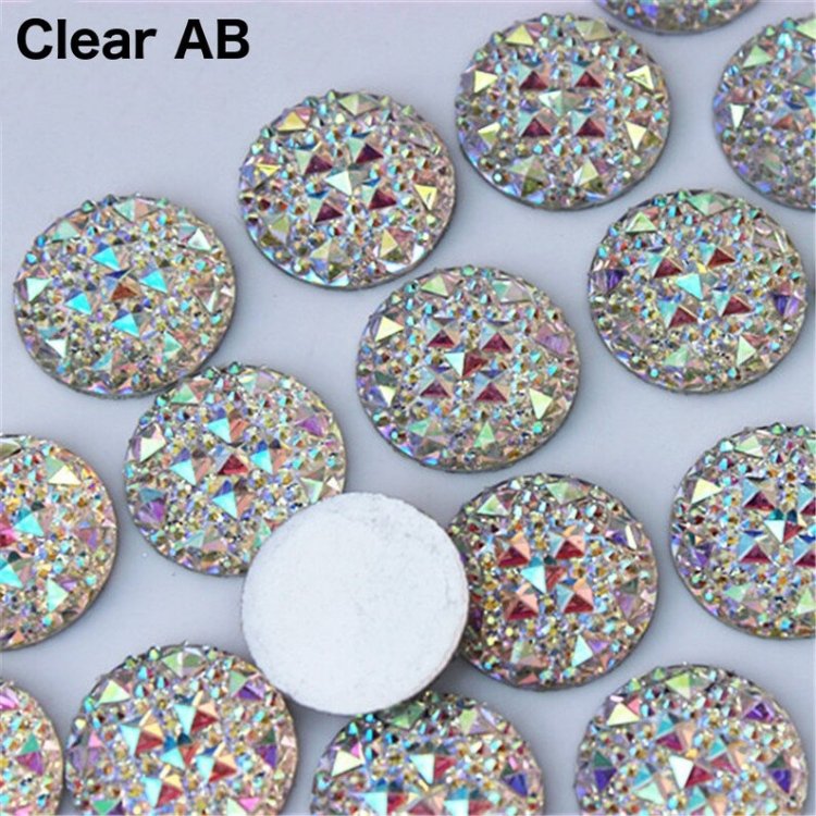 Special Effect Round Shapes AB Gummy Spike resin stones flat Faceted beads sew on flat back acrylic rhinestones