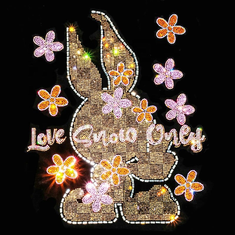 Custom Bling Design Hot fix Motif Crystal Iron Pattern Iron On Motif Hot Fix Press T-shirt Logo Heat Rhinestone