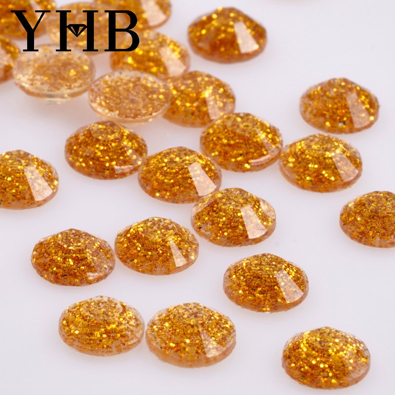 2024 YHB Factory Epoxy Crystal Resin Decoration Ss6-Ss40 Orange Round Hotfix Rhinestones