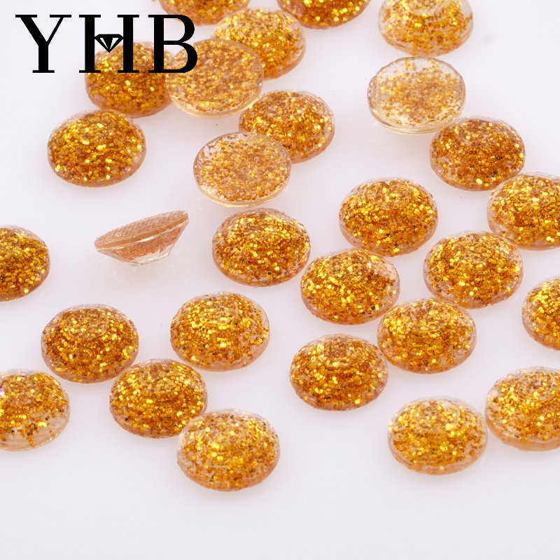 2024 YHB Factory Epoxy Crystal Resin Decoration Ss6-Ss40 Orange Round Hotfix Rhinestones