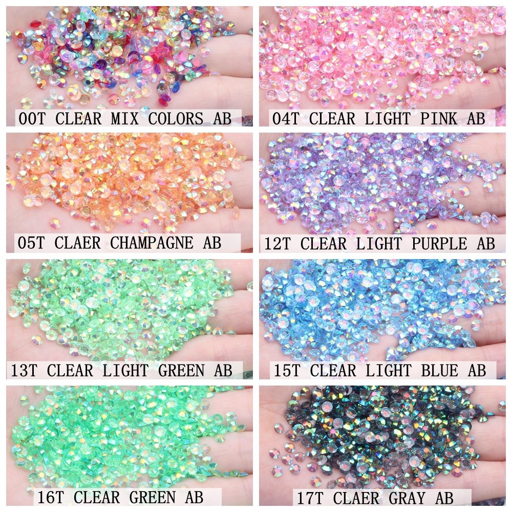Clear AB Jelly AB Colors 50000pcs 4mm 3D Nail Gems Flatback Round Glue On Stones Resin Rhinestones For DIY Garment Decorations