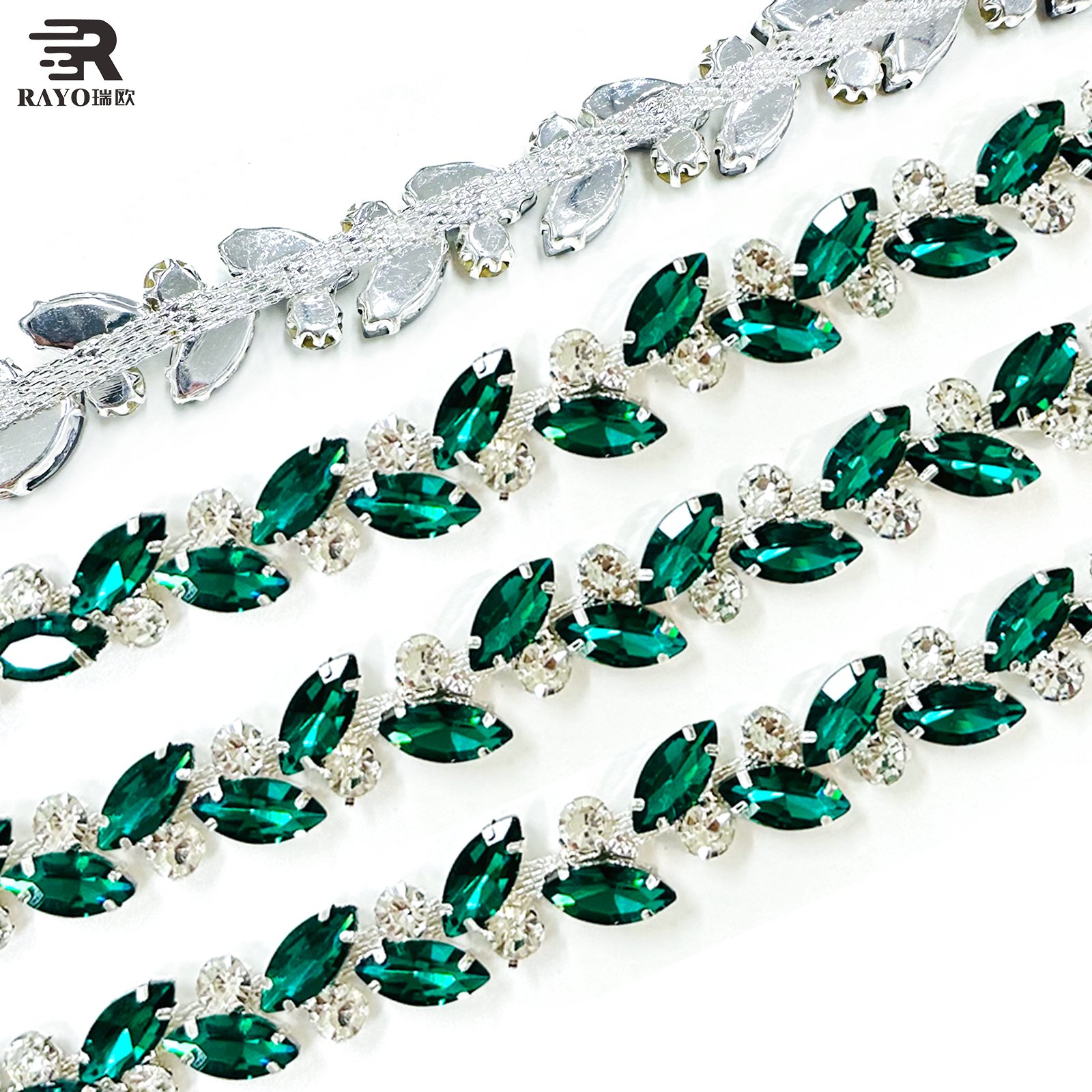 2024 New Arrival US Hot Sale Sapphire Red Color BlingBling Rhinestones Trimming Use for Performance Wear