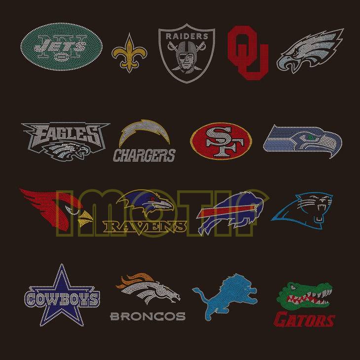 RAVENS Football Hot Fix Rhinestone Motif Heat Press Crystal Transfer Iron on Bling Diamond For DIY Shirt
