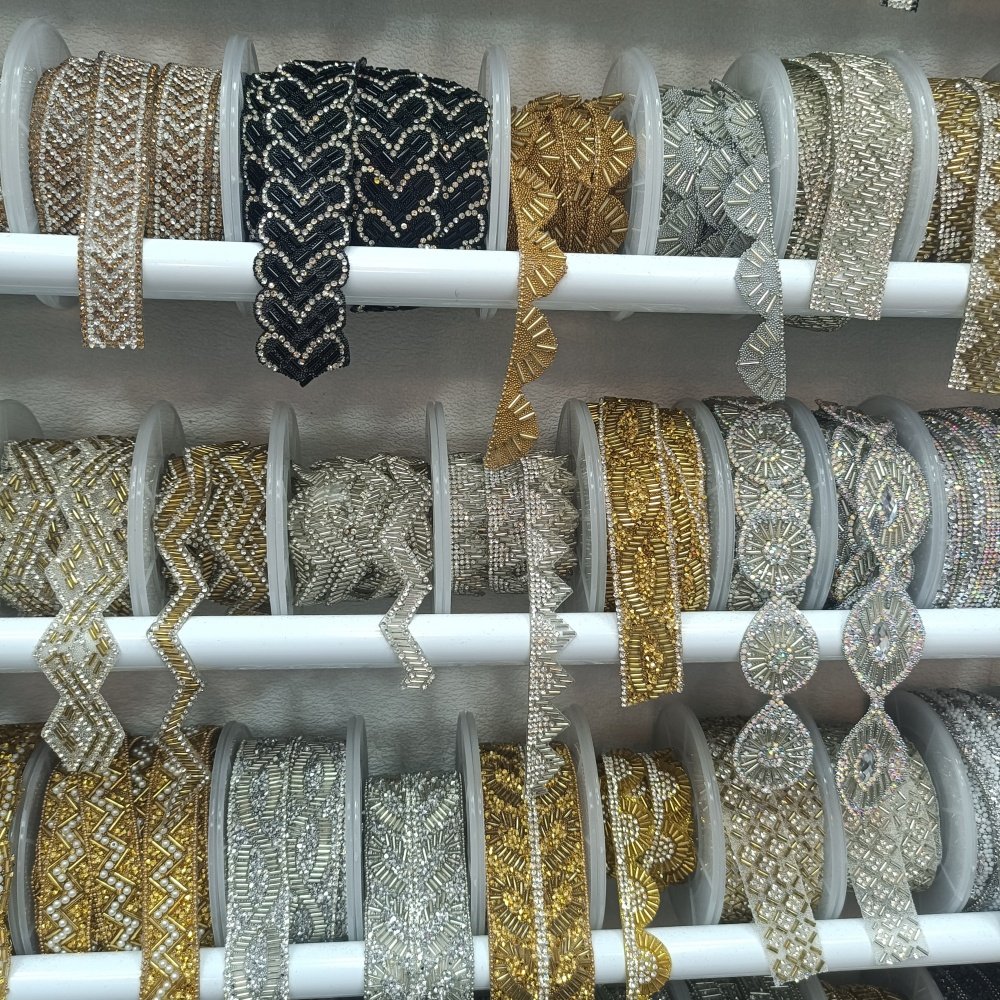AFFINITY design crystal rhinestone strap ribbon hot fix rhinestone lace trim for clothes apparel accessories