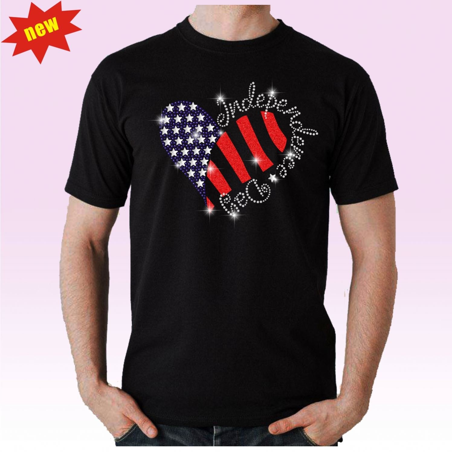 4th of July Hotfix Rhinestone Template Pattern Iron on Patriotic Pen Rhinestone Motifs for Clothes
