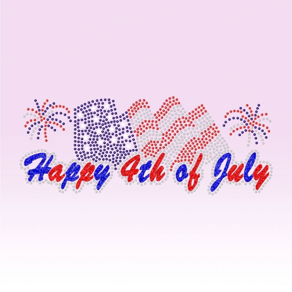 4th of July Hotfix Rhinestone Template Pattern Iron on Patriotic Pen Rhinestone Motifs for Clothes