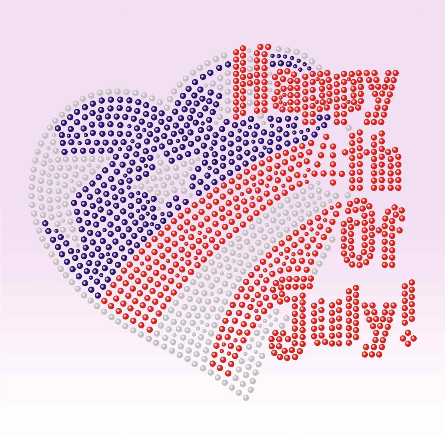 4th of July Hotfix Rhinestone Template Pattern Iron on Patriotic Pen Rhinestone Motifs for Clothes