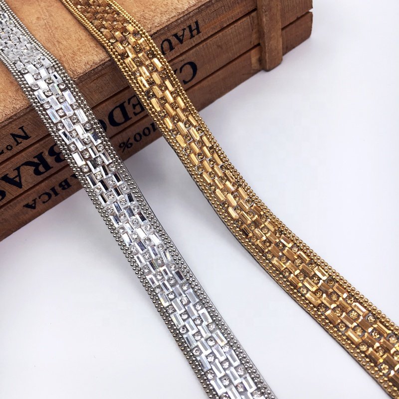 1.5cm custom designer heat rhinestone chain colth and shoes rhinestone trim