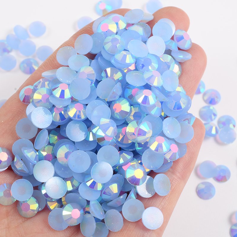 Wholesale 2mm 3mm 4mm 5mm 6mm Emerald AB Crystal Stones Flatback Jelly AB Crystal Resin Rhinestones For DIY