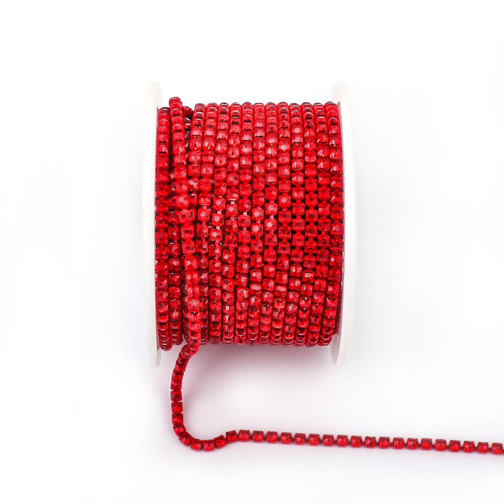 JC crystal SS6 SS8 SS12 rhinestone trim chain roll fabrics accessories colorful nail art decoration glass rhinestone cup chain