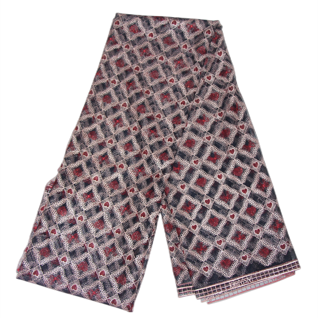 Bulk wholesale customized floral mesh indian lace allover flat embroidered fabric for clothing dess