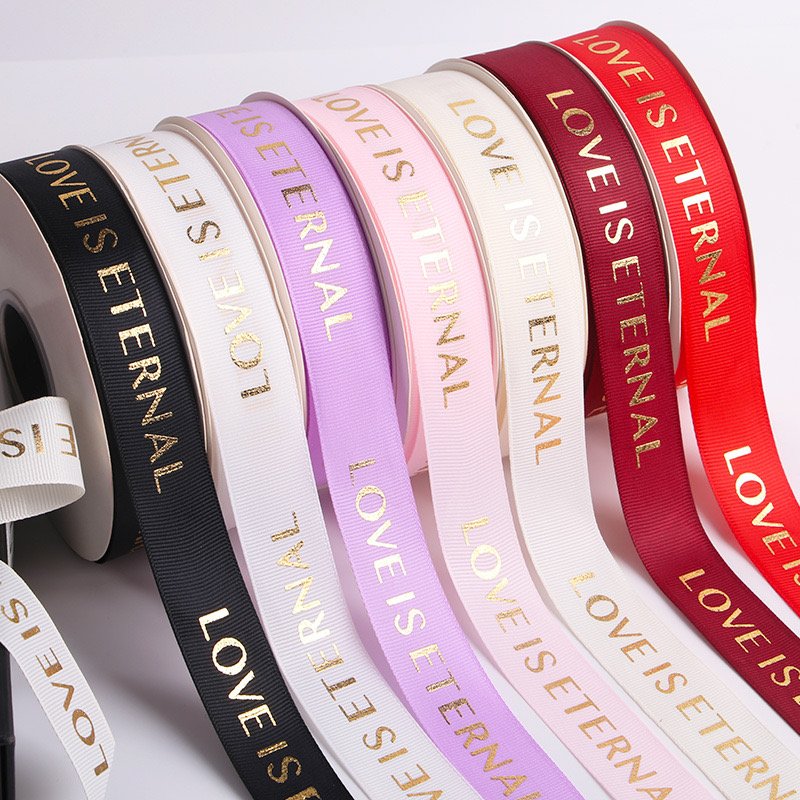 Factory Custom Logo Printed Craft Cotton Herringbone Tape Webbing Jacquard Ribbon Trim for for flowers packaging many colors