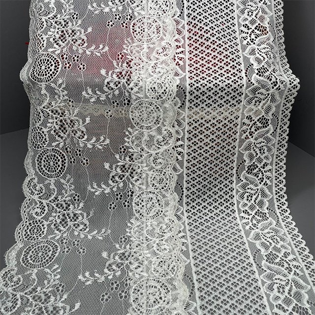 TUTON Bridal Fabric Supplier French Lace Narrow Wide 18.0 CM Elastic Trim