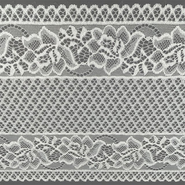 TUTON Bridal Fabric Supplier French Lace Narrow Wide 18.0 CM Elastic Trim