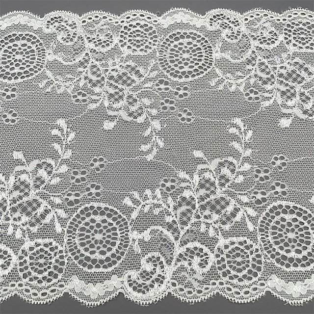 TUTON Bridal Fabric Supplier French Lace Narrow Wide 18.0 CM Elastic Trim