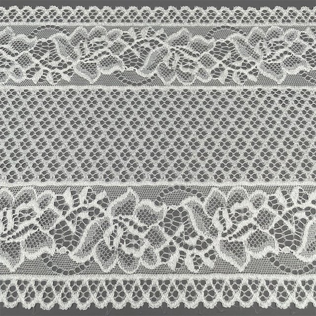 TUTON Bridal Fabric Supplier French Lace Narrow Wide 18.0 CM Elastic Trim