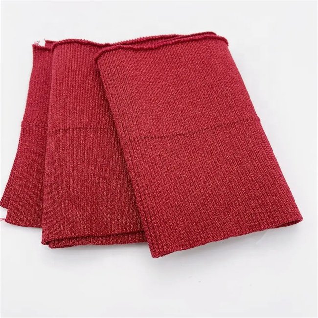 Customized Eco-friendly Sparkly elastic solid rib knit trims cuff, rib knit hem be used for cotton clothing