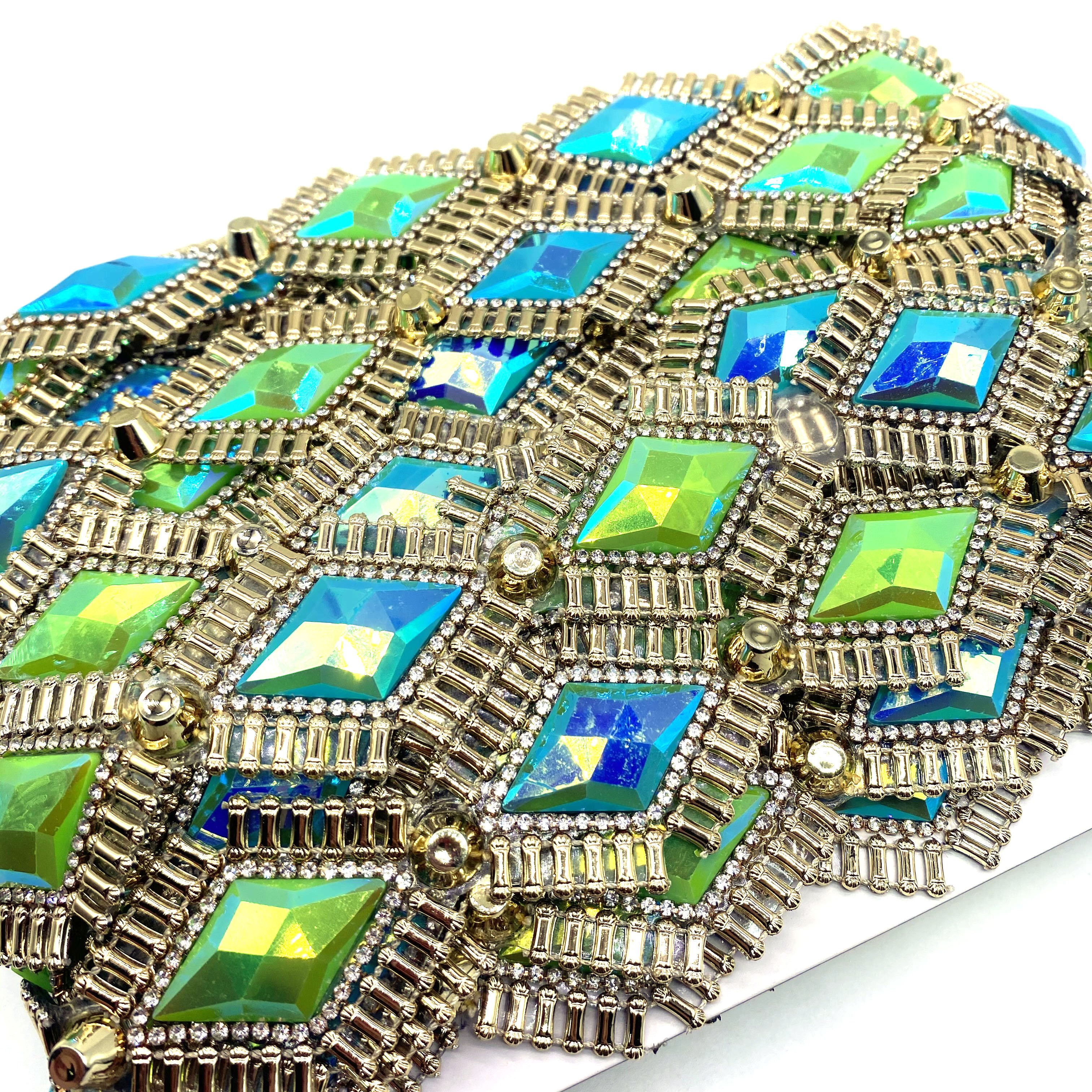 2024 Handmade Customized Carnival Costumes Reflective Resin Beads Hot Fix Applique Patch Craft Trimming For Fiesta Party Garment