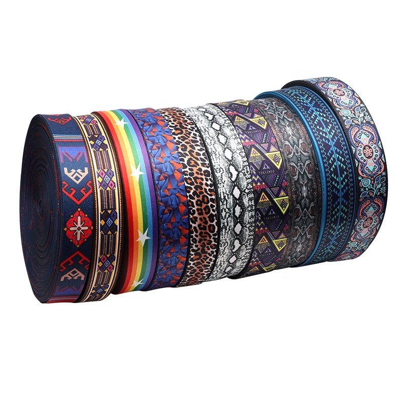 webbing Jacquard Tape Woven ribbon customized printed jacquard elastic waist band