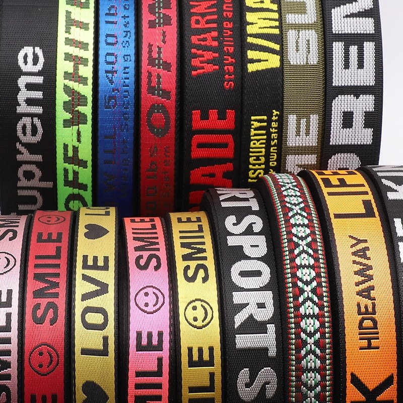 webbing Jacquard Tape Woven ribbon customized printed jacquard elastic waist band
