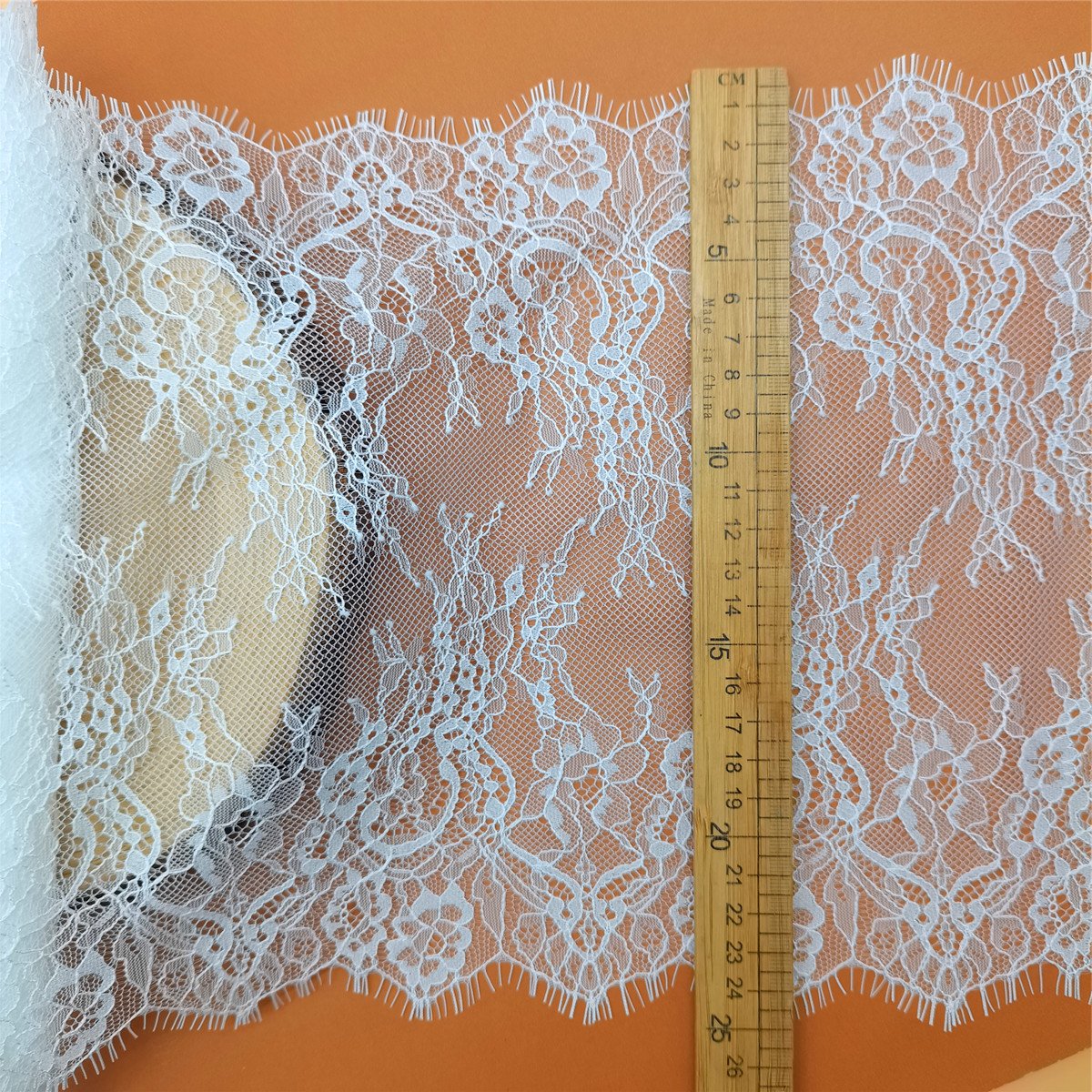 High Quality E1463 Jacquard Eyelash Lace Fabric White Black Soft Flower Trim 3 Meters Long Used Soft Stylish Clothing Dresses