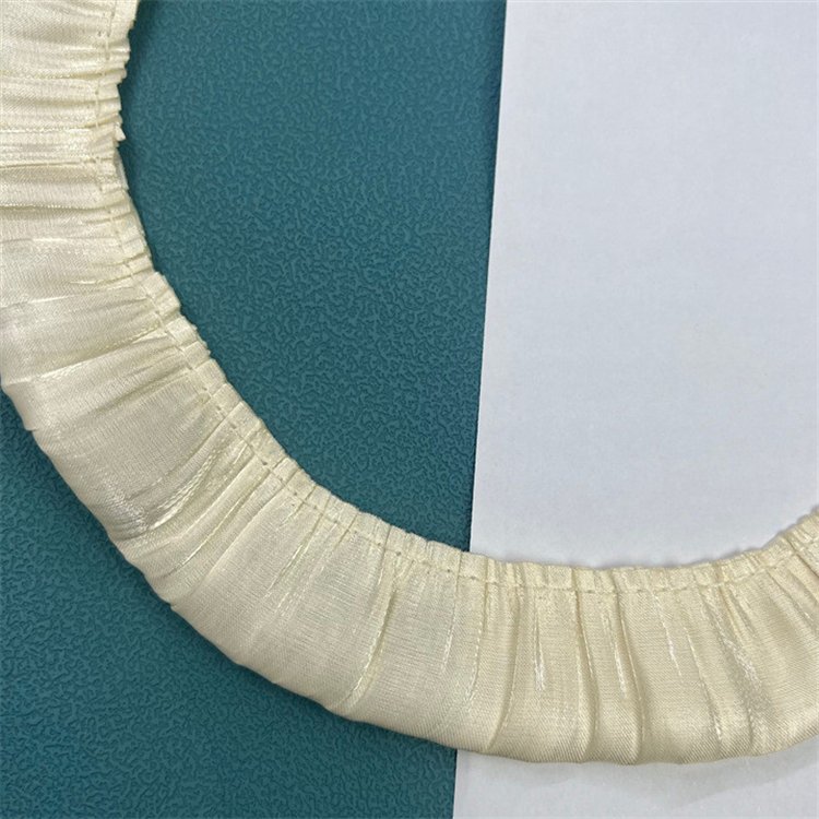 Wholesale Wedding Dress Pleated Ruffle Organza Trimmings Double Layer Silk Luster Wavy Lace Trim
