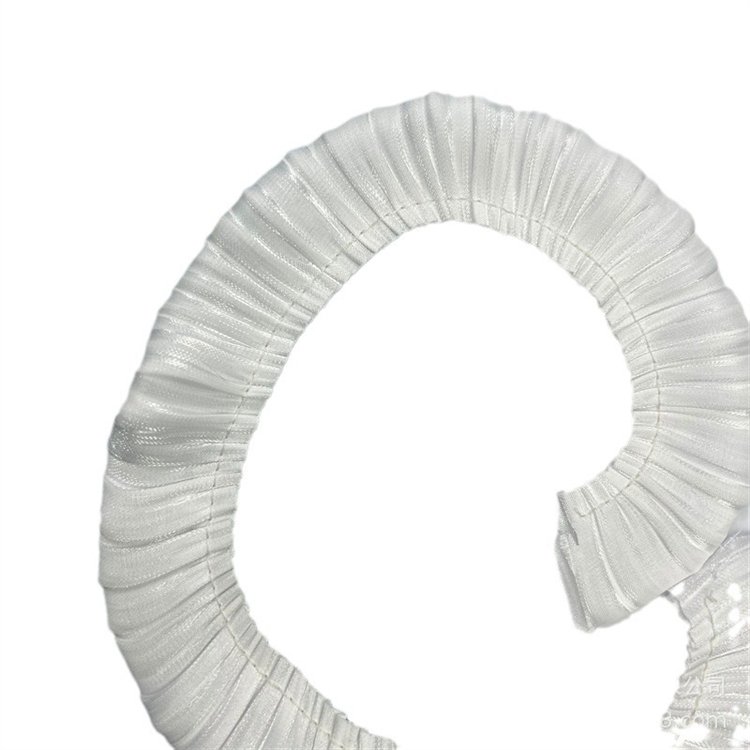 Wholesale Wedding Dress Pleated Ruffle Organza Trimmings Double Layer Silk Luster Wavy Lace Trim