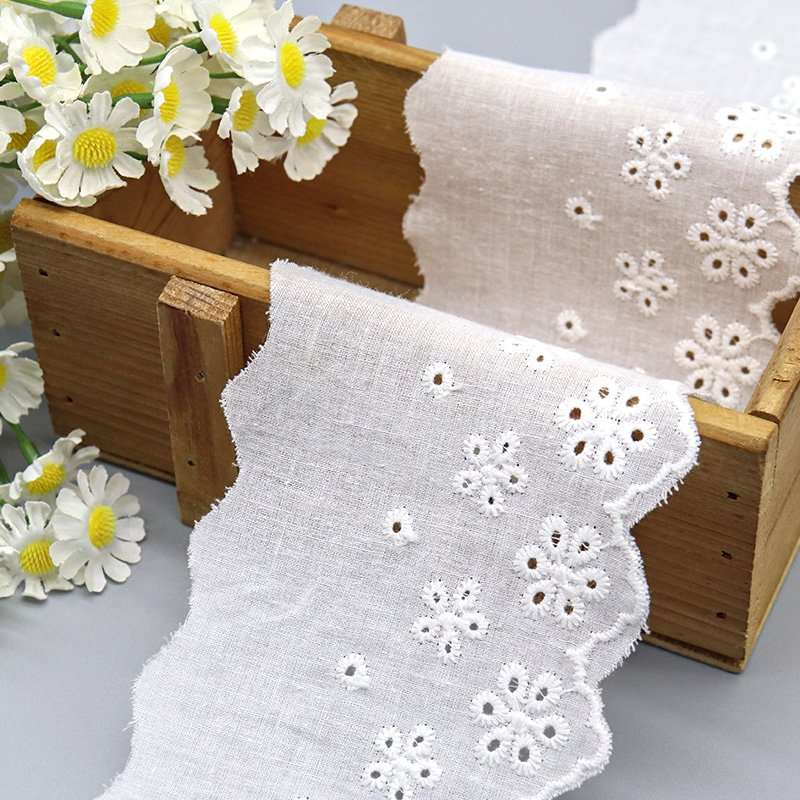 New Arrival 8.5cm 100% cotton soft flower lace trim exquisite cotton lace trim for dress