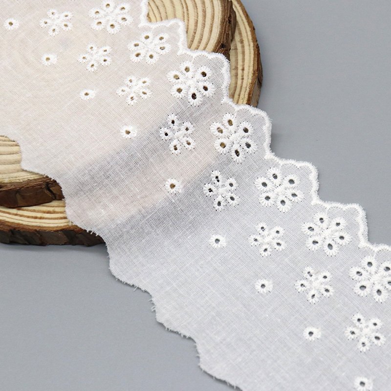 New Arrival 8.5cm 100% cotton soft flower lace trim exquisite cotton lace trim for dress