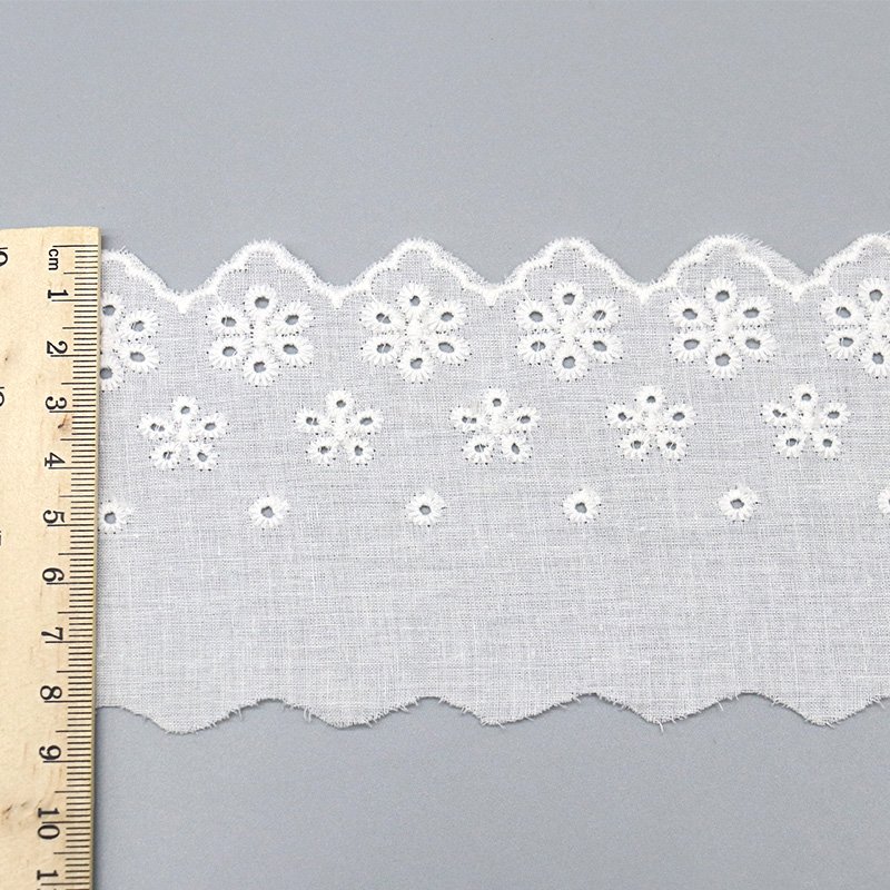 New Arrival 8.5cm 100% cotton soft flower lace trim exquisite cotton lace trim for dress