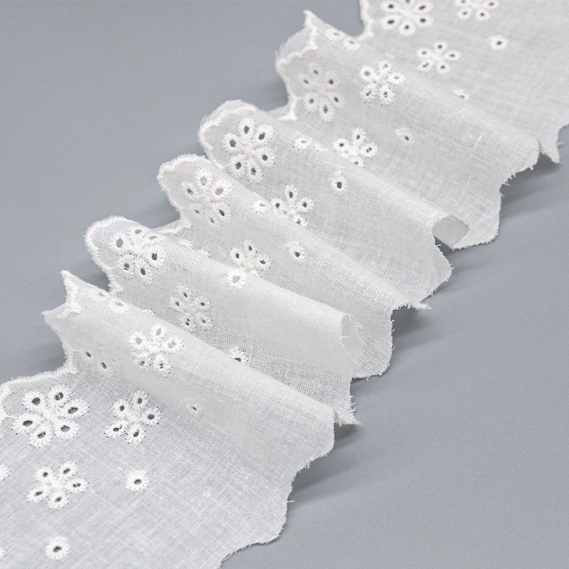 New Arrival 8.5cm 100% cotton soft flower lace trim exquisite cotton lace trim for dress