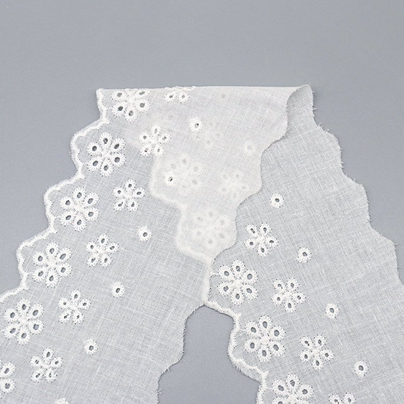 New Arrival 8.5cm 100% cotton soft flower lace trim exquisite cotton lace trim for dress