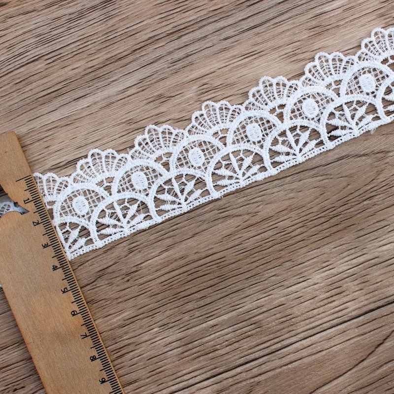 Zeal Manufacturer's Embroidered White Milk Silk Fabric Custom Chemical Lace Trimmings Sewing Fashion Bridal Clothing Wholesale